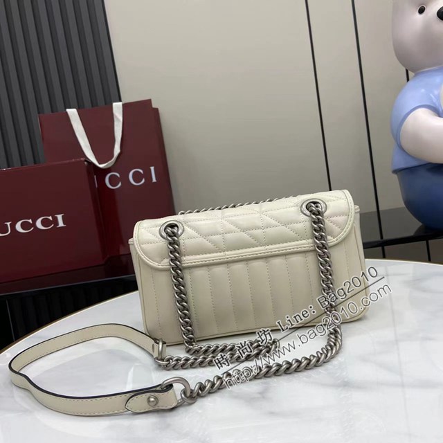 Gucci專櫃古馳最新款Marmont系列絎縫迷你手袋原廠皮鏈條女士挎包 jh2970型號：446744